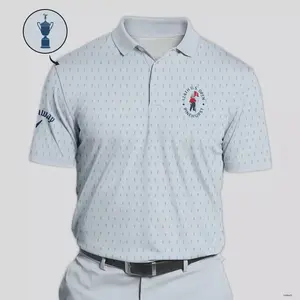 Get the Stylish 124th U S Open Pinehurst Golf Polo Shirt in Pastel Blue by Callaway Cup Casual Cotton