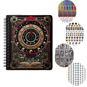 2026 Night's Wait spiral-bound weekly planner, Gothic witch tarot card design, book cover, 4 stickers, pocket, elastic, bookmark planning notebook, mind map notebook weekly planner notebook life planning career planning life planning this week's planner n