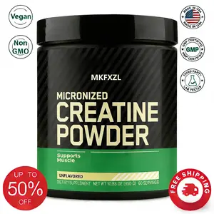 MKFXZL  Micronized Creatine Monohydrate Powder, 5g Pure Creatine Per Serving, 60 Servings, Unflavored, Boosts Exercise Energy, Strength & Muscle Recovery, Third-Party Lab Tested, Ideal Valentine's Day Fitness Gift for Athletes