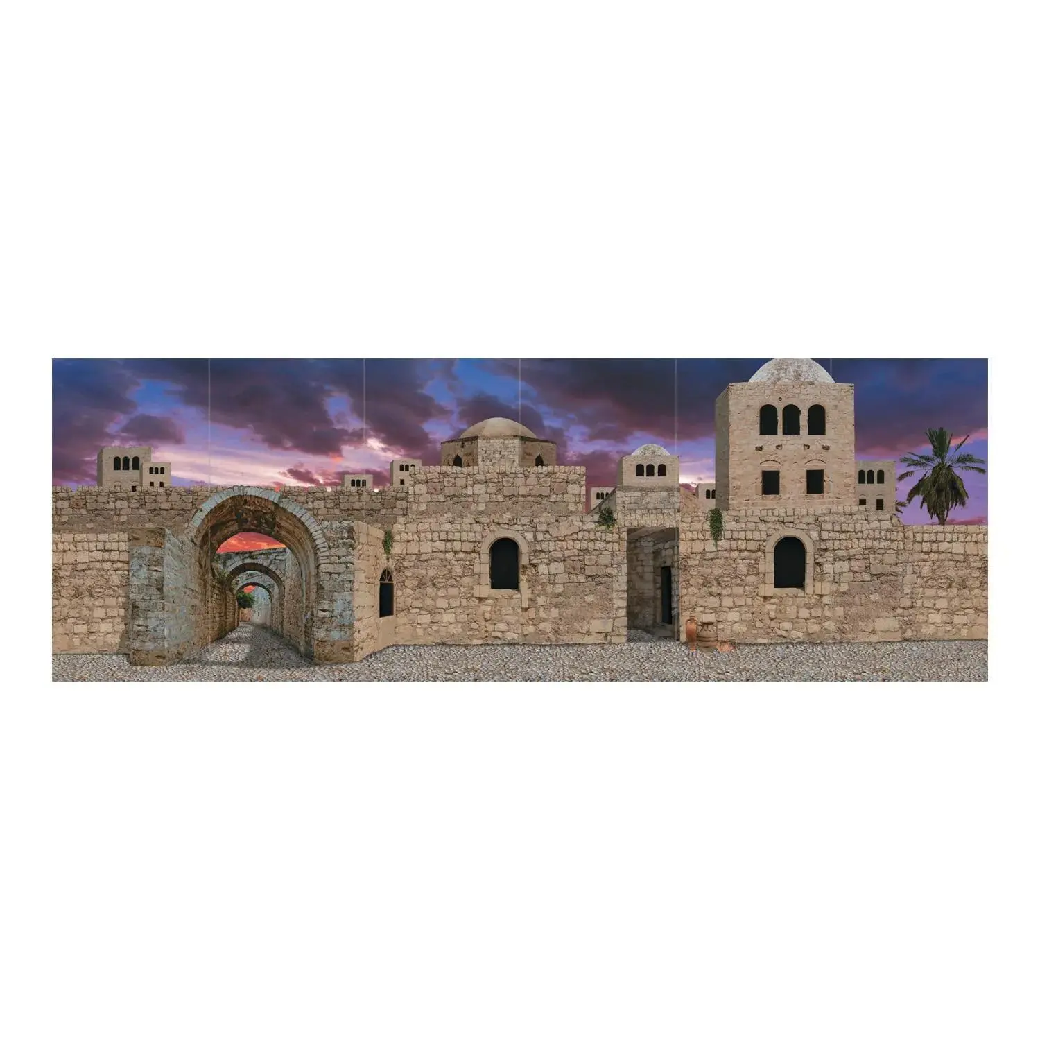 18 Ft. x 6 Ft. Bethlehem Cityscape Scene Plastic Backdrop - 6 Pc.