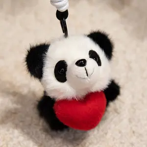 1PC Cute Panda Pull Cord Plush Keychain Toy, Stress Relief Phone Charm Backpack Accessory, Single Pack Adorable Animal Figurine