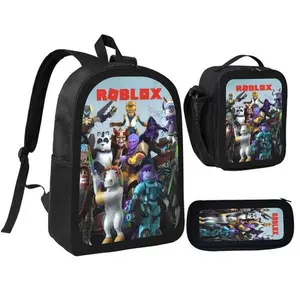 Roblox Backpack 3 Pieces Set With Lunch Bag Pencil Case Gamer Gift Combination For Work Sport Picnic Classic Laptop Backpack Travel Daypack Stationery Bag