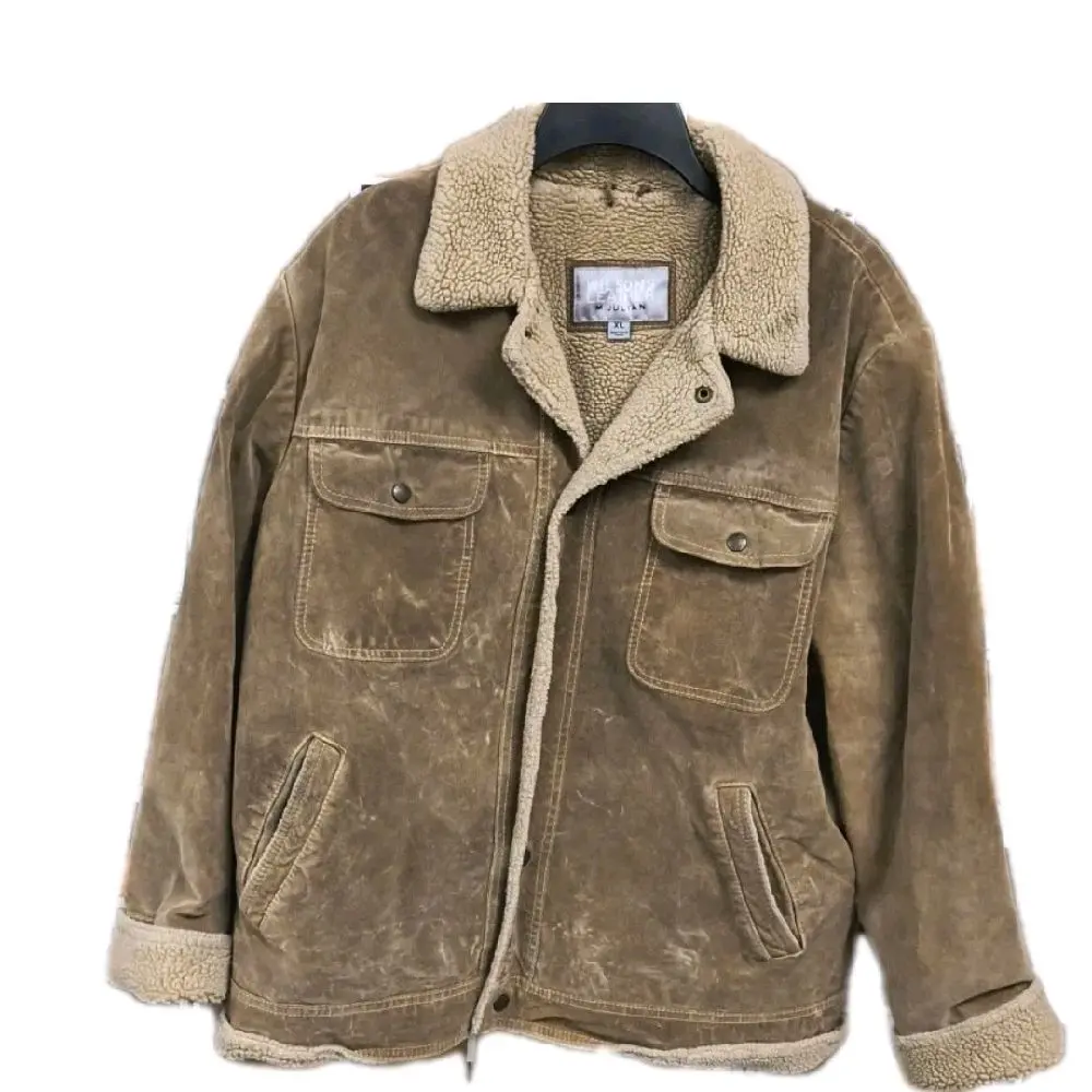 Wilson's Vintage Genuine Leather M Julian Men's XL Brown Suede Sherpa Western Jacket with Pockets Coats