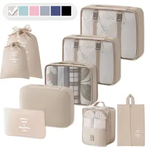 9pcs Packing Cubes for Suitcases, Travel Luggage Organizers, Essential Travel Accessories, Shoe Laundry Underwear Socks Bags, Unisex, Versatile Packing Cubes