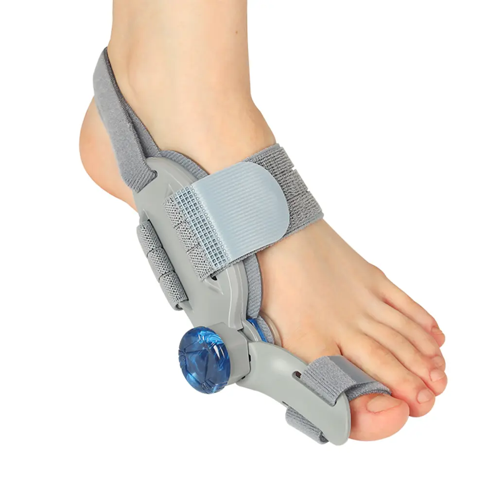 180° Rotatable Bunion Corrector, Soft Skin-Friendly Silicone Toe Straightener, Anti-Slip Hallux Valgus Fix Brace with Adjustable Knob for Day & Night Foot Correction Breathable Elastic Straps