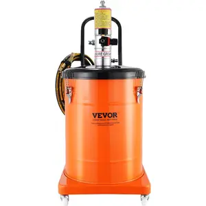 VEVOR Grease Pump, 10.5 Gallon 40L Air Operated Grease Pump with 13 ft High Pressure Hose and Grease Gun, Pneumatic Grease Bucket Pump with Wheels, Portable Lubrication Grease Pump 50: 1 Pressure Ratio