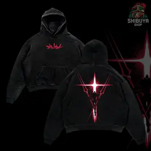 Spear of Longinus" Evangelion Retro Vintage Unisex Oversize Acid Washed Heavyweight Cotton Hoodie, graphic hoodies men clothing streetwear