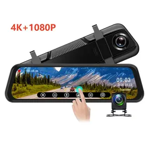 Dual Lens Car Dash Cam Recorder, Rearview Mirror Backup Camera, WiFi GPS Loop Recording, Collision Lock Function, Touchscreen Dash Cam