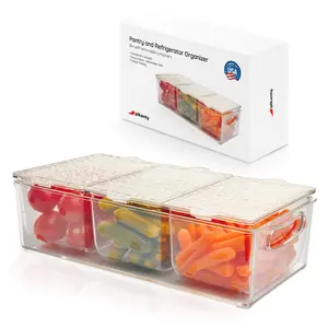 Condiment Server with Removable Containers and Lids