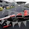 393 Inches 20 Pieces Checkered Racing Theme Triangle Flags Decorative Banner, Party Decorations, Indoor Outdoor Use, Sports Event Supplies