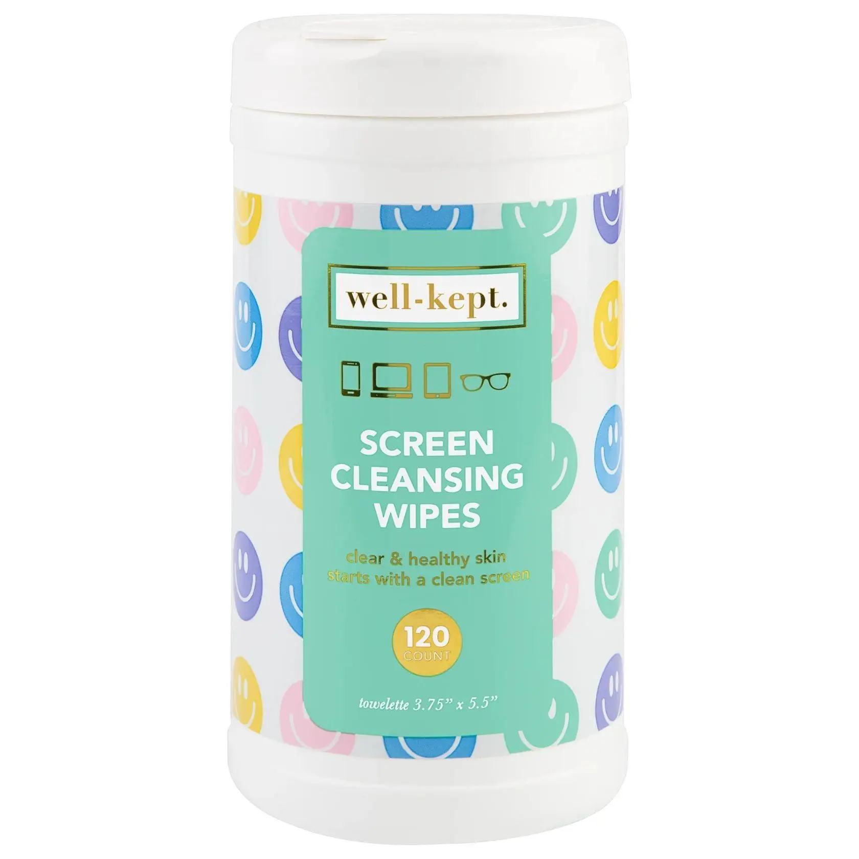 WELL-KEPT Screen Cleaning Wipes - All Smiles Canister
