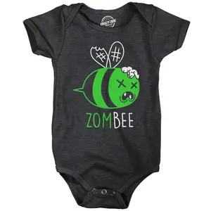 Zombee Baby Bodysuit Funny Sarcastic Zombie Graphic Novelty Halloween Jumper For Infants Funny Baby Onesies Halloween Clothes for Baby Funny Zombie Onesie Novelty Onesie Black -