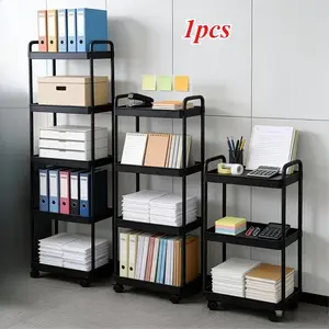 3/4/5 Layer Multi-Functional Plastic Storage Cart with Wheels, Tiered Organizer Rack, Multilayer Shelf for Bedroom, Kitchen, Bathroom, Living Room, /
