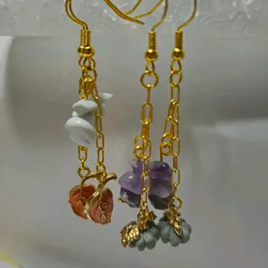 Fall Inspired Gemstone Chip Earrings