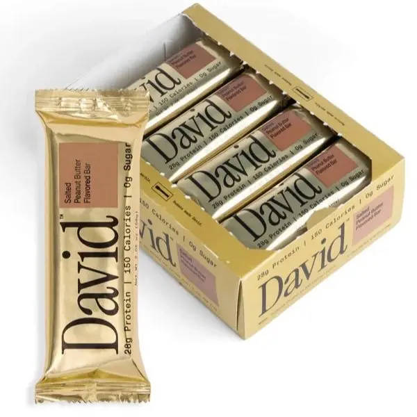 David Protein Bar - 28g Protein - Salted Peanut Butter (12 Bars)