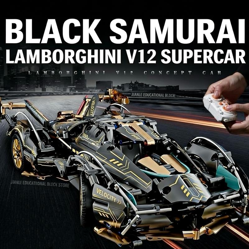 Compatible Lego Small Particle Lamborghini Bull Racing Car Model Building Blocks 1:14 Series Toy Car, Kids Construction Set