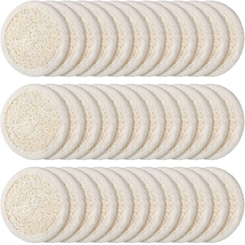 Exfoliating Loofah Sponge Pad Facial Body Scrubber Natural Bath Shower Luffa Brush - Versatile Tool for Gentle Exfoliation