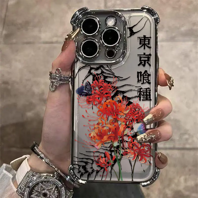 Tokyo Ghoul Statement Print Crash-Proof Cellphone Case - Electroplating Airbag, Full Coverage Lens Protection, Screen Protector, Anti-Drop Accessory for iPhone 17,16,15 Pro Max,15,14,13,12,11 Pro Max Air, Accessories