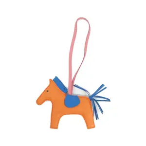 Pre-owned HERMÈS Lambskin Small Leather Goods Rodeo MM Agneau Milo Charm