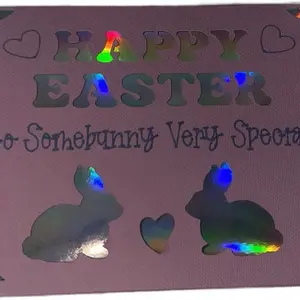 Happy Easter to Somebunny Special Card | Personalized Easter Card, Custom Message, Holographic Accent