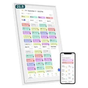 21.5 Inch Smart Digital Calendar – Electronic Chore Chart & Planner with 1920x1080P IPS Touchscreen, Weekly/Monthly Family Organizer for Wall or Desk, White 2025 New Version