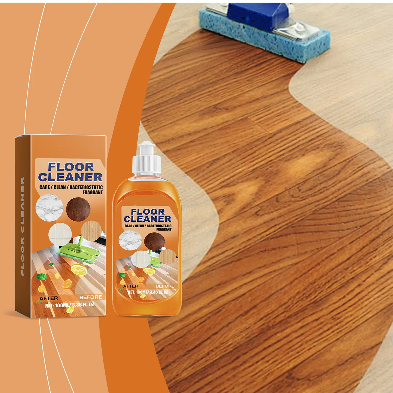 Floor Orange,Floor Care, Floor Liquid, Powerful Decontamination Floor, Multipurpose Concentrate