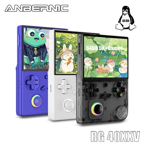 ANBERNIC RG40XXV Portable Retro Handheld Gaming Console - 4.0-inch IPS Screen, 640*480 Resolution, Linux 64-bit System, Classic Emulator, 3200mAh Battery, Game Pad, Retro Shooter Console, Cool Gifts for Guys, Teen Boy Gift, Game Night Gadget