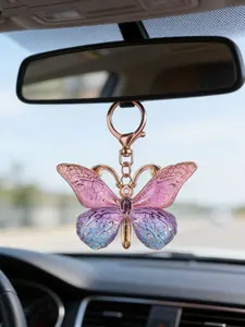 Gradual Butterfly Resin Keychain Pendant Charm Jewelry Accessory DIY Decoration Car Ornament All Seasons Elegant Style