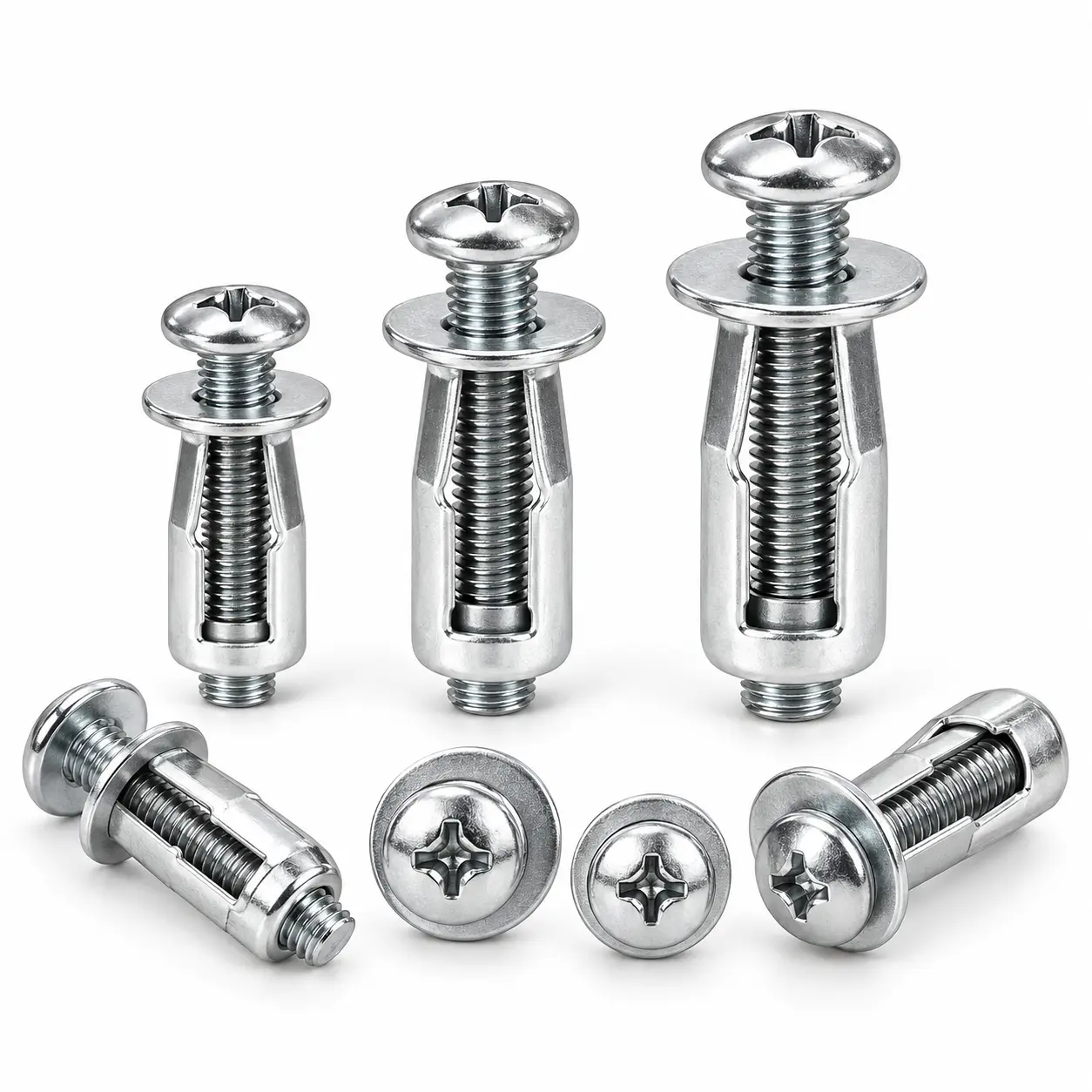 30/90Pcs M4 M5 M6 Thin Panel Rivet Locking Nuts Set, Rustproof Zinc Plated Carbon Steel Fasteners for Sheet Metal Fixing