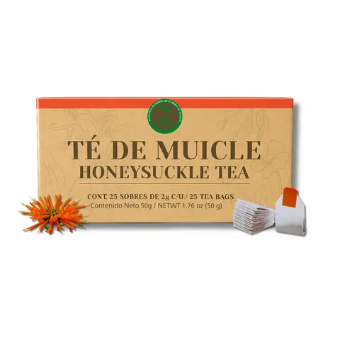 Muicle Té (Mexican Honeysuckle Herbal Tea) – 25 Tea Bags – 100% Natural, Vegan, Non-GMO – Traditional Mexican Herbal Infusion – Caffeine-Free, Authentic & Aromatic – by High Supreme