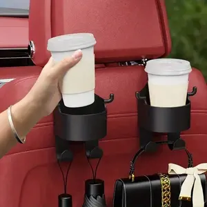 2pcs Car Storage Box, Multifunctional Car Hook Cup Holder, Seat Back Phone Drink Water Bottle Rack, Car Organizer