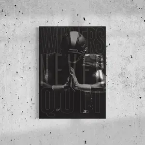 NFL Motivational Poster Print Wall Art Quote Winners Never Quit, Inspirational Art, Printable Football Decor