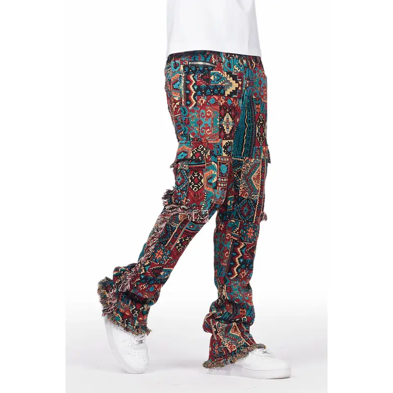 Ayami Red Slim Tapestry Flare Jean