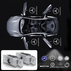 2pcs Car LED Door Welcome Lights HD Projector Lamp For Mercedes Benz AMG C CLK SLK SLR Class Maybach W240 W203 R171 R172 C199
