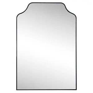 Lindie 24 in. W x 36 in. H Medium Scalloped-Top Metal Framed Wall Mounted Mirror