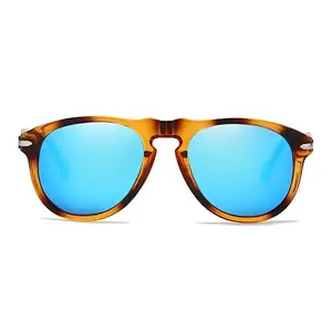 Blue Mirror Sunglasses for Men & Women – Tortoise Frame UV400 Protection, Classic Retro Fashion Shades