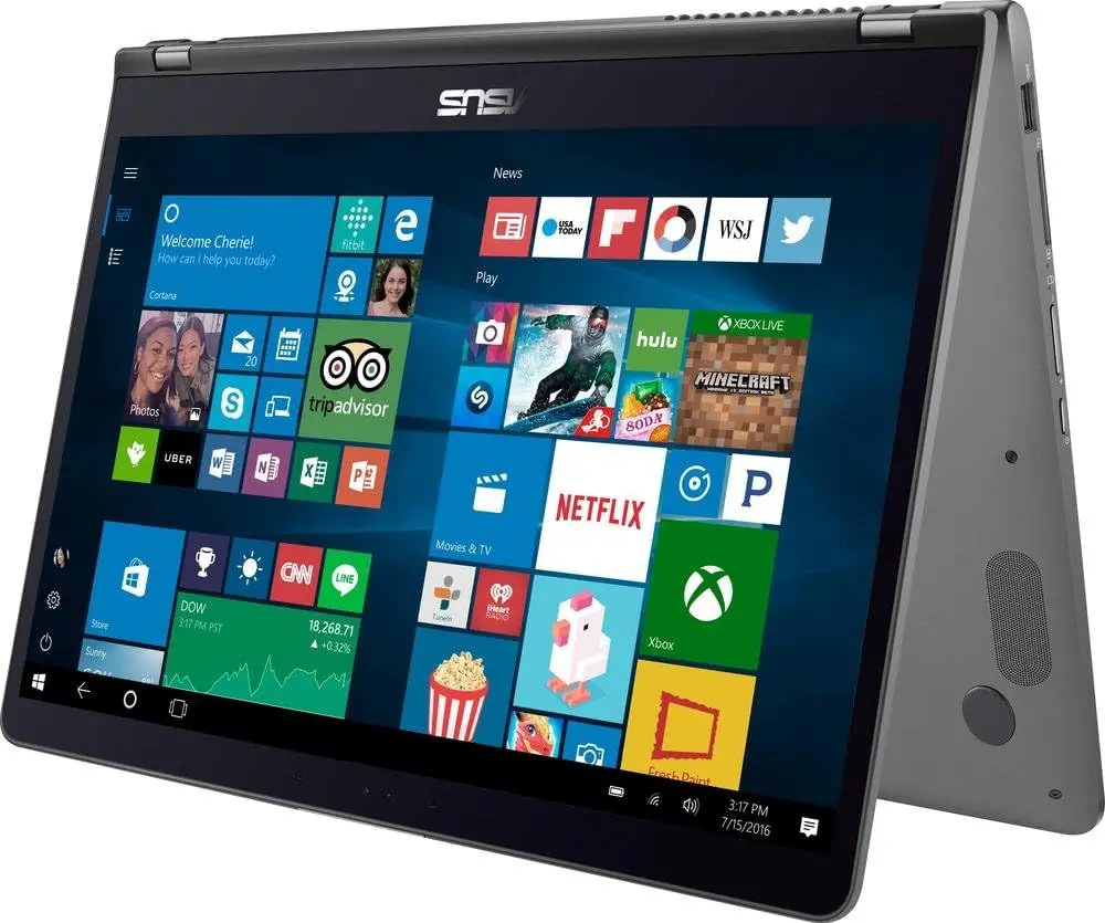 ASUS Q525Ua-BI7T9 2-in-1 Laptop, 15.6" FHD Touch Dis, Intel Core i7-8550U 1.80Ghz, 16GB RAM, 2TB, Black Aluminum Design, HDMI Port, Windows 10 Home OS Used