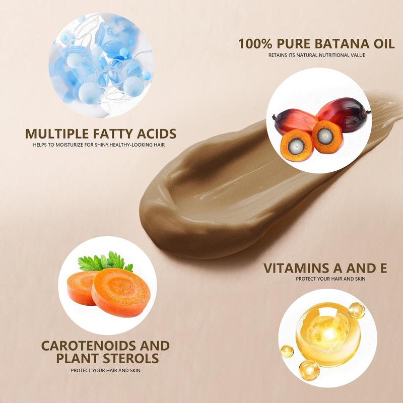 Batana Oil For Hair & Repair Natural Organic Formula Boost Thickness Nourish Dry Scalp  Hair Care Shiny Eliminates Split Ends for Men & Women