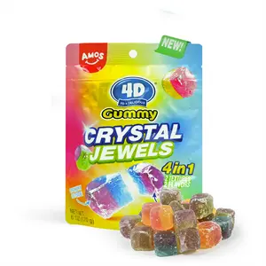 AMOS Crystal Gummy Jewels Sweet Candy Snack, 6oz