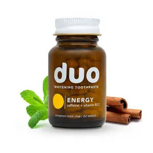 Duo Energy Whitening Toothpaste Tablets, Caffeine + Vitamin B12, nHa for Remineralization & Sensitivity, Sustainable & Travel-Ready Oral Care - 1 Pack