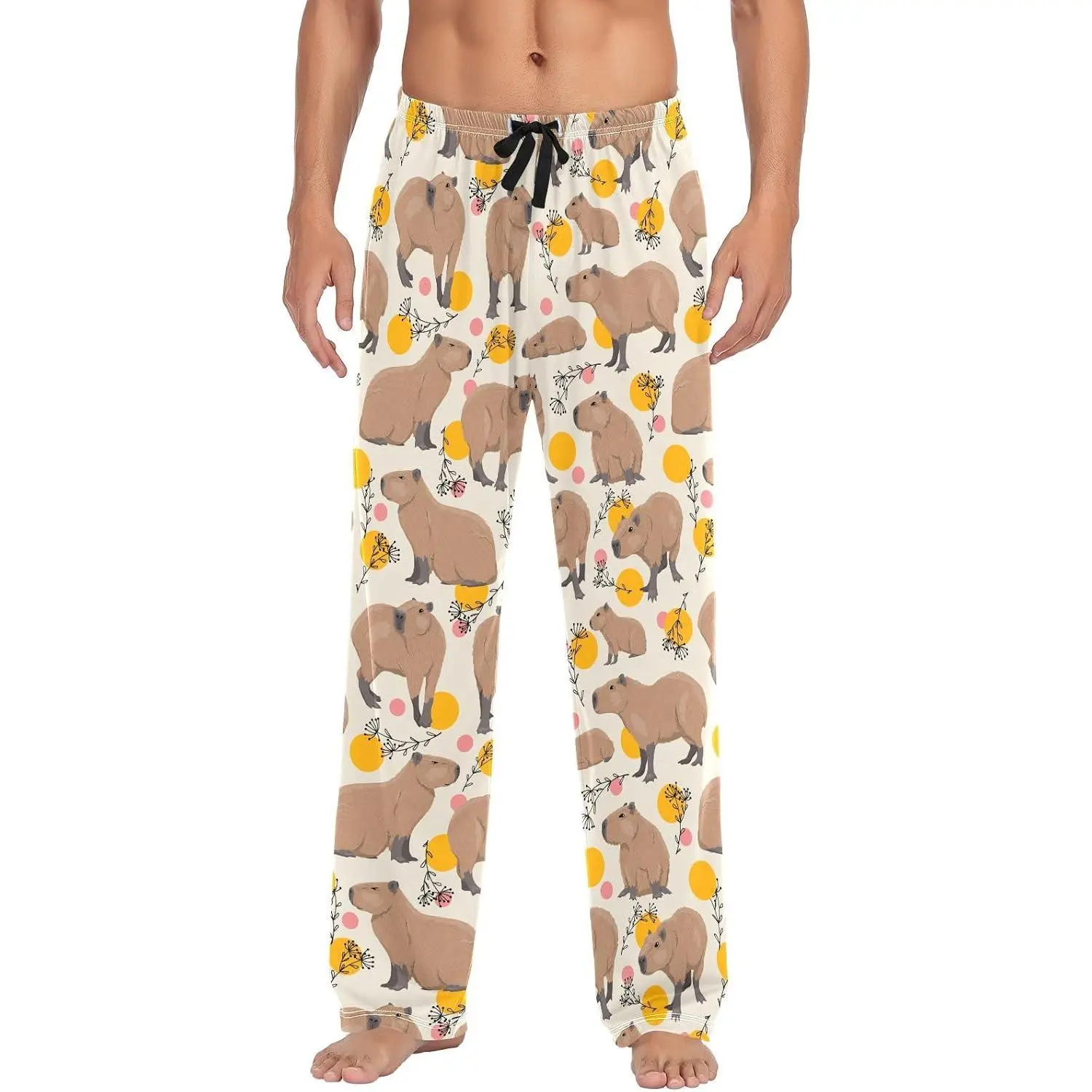 Men's Capybara Pajama Pants Cotton Soft Comfy Sleep Lounge Pants Pjs Bottoms