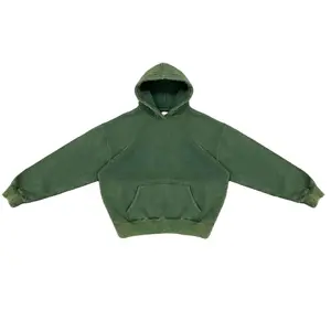 400 GSM Cotton Lightly Washed Unisex Blank Hoodies  Hooded Sweatshirt Vintage Heavyweight Hoodies Streetwear Menswear Sweaters