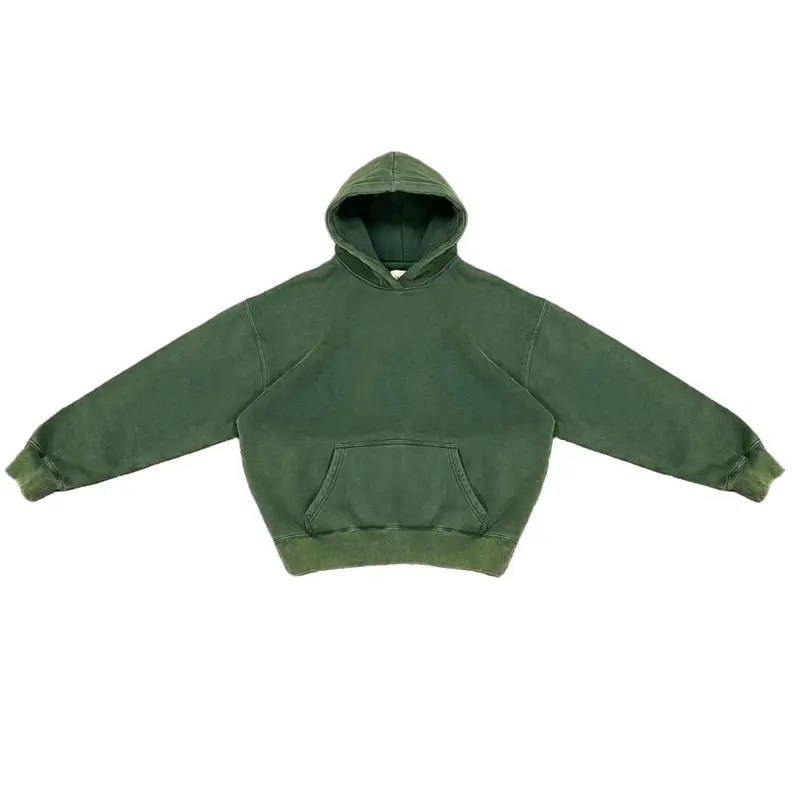 400 GSM Cotton Lightly Washed Unisex Blank Hoodies  Hooded Sweatshirt Vintage Heavyweight Hoodies Streetwear Menswear Sweaters