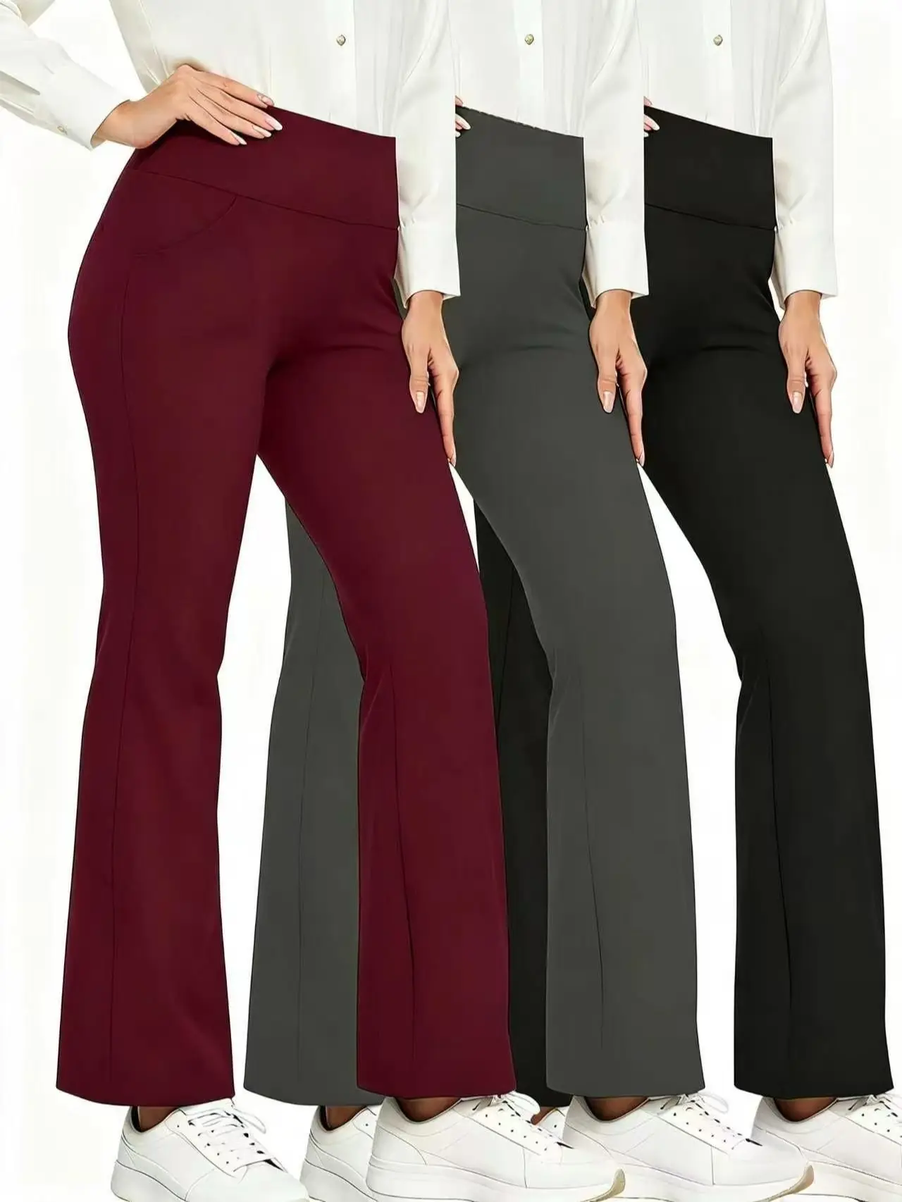 3PCS Women's High Waist Fleece Lined Yoga Pants,Warm, Lift Buttocks, Leggings, Suitable for Running, Plush Lining, Autumn/Winter, Elegant Design High Waisted Yoga