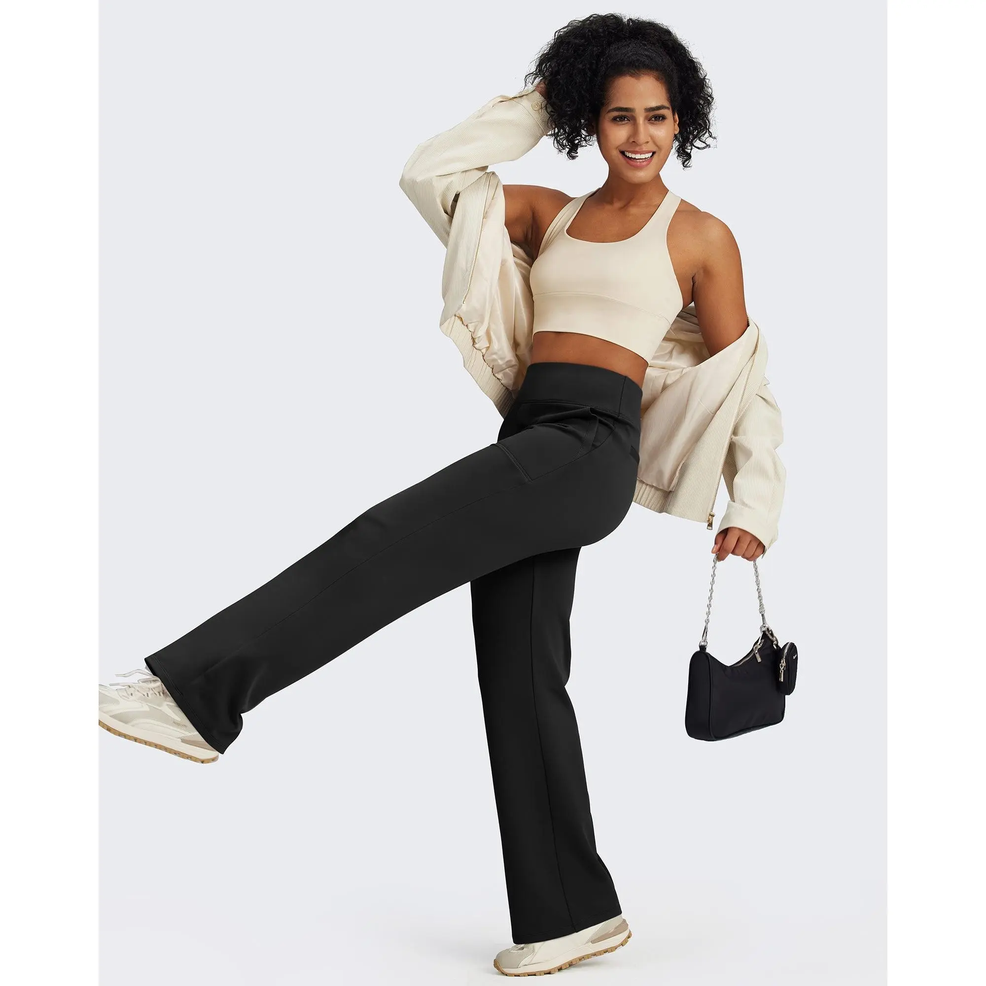 Womens Fleece Lined Best Lined Pants For Winter Women's High-Waisted Fleece-Lined Pants With Pockets Womens Fleece Lined Best Lined Pants For Winter Women's High-Waisted Fleece-Lined Pants With Pockets
