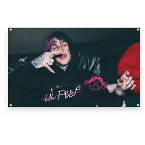 Lil Peep Music Poster Canvas, Polyester Fabric Flag, Fashionable Themed Home Decor, 3x5 Feet Suitable for Bedroom, Living Room, Dormitory, Indoor/Outdoor Use, No Electricity Required
