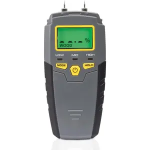 General Tools Digital Moisture Meter, Water Leak Detector, Moisture Tester, Pin Type, Backlit LCD Display With Audible and Visual High-Medium-Low Moisture Content Alerts, Grays