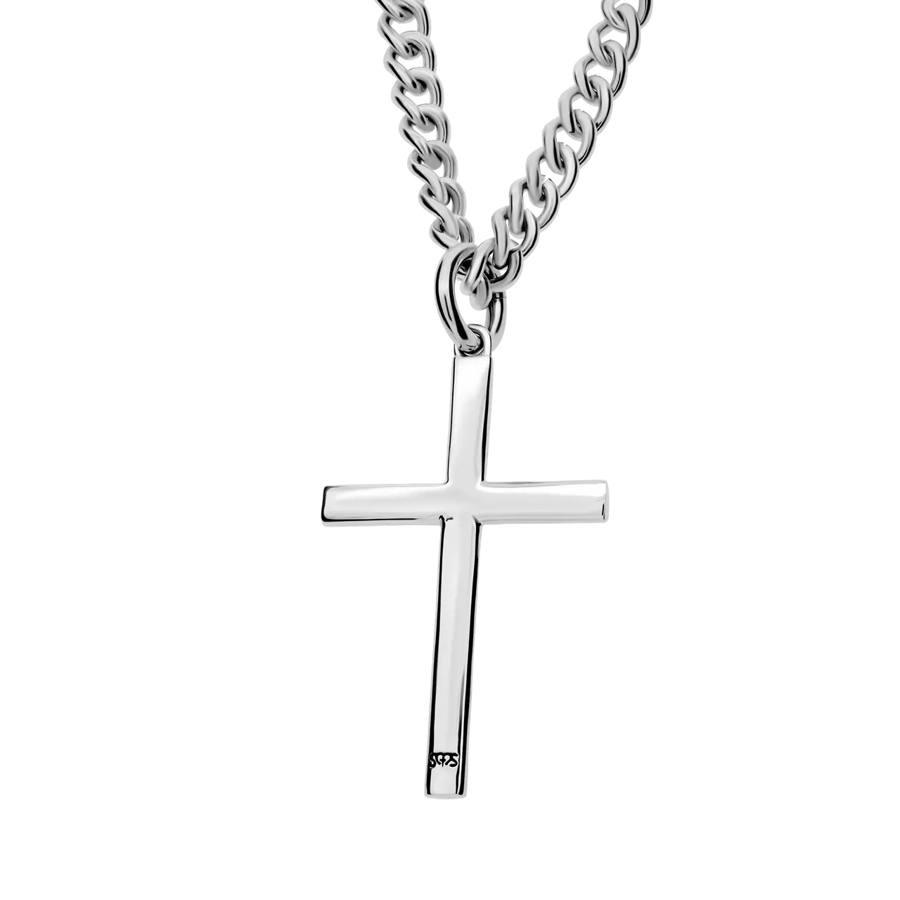 Small Men's Philippians 4:13 Cross Necklace