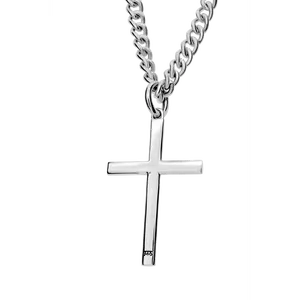 Small Men's Philippians 4:13 Cross Necklace