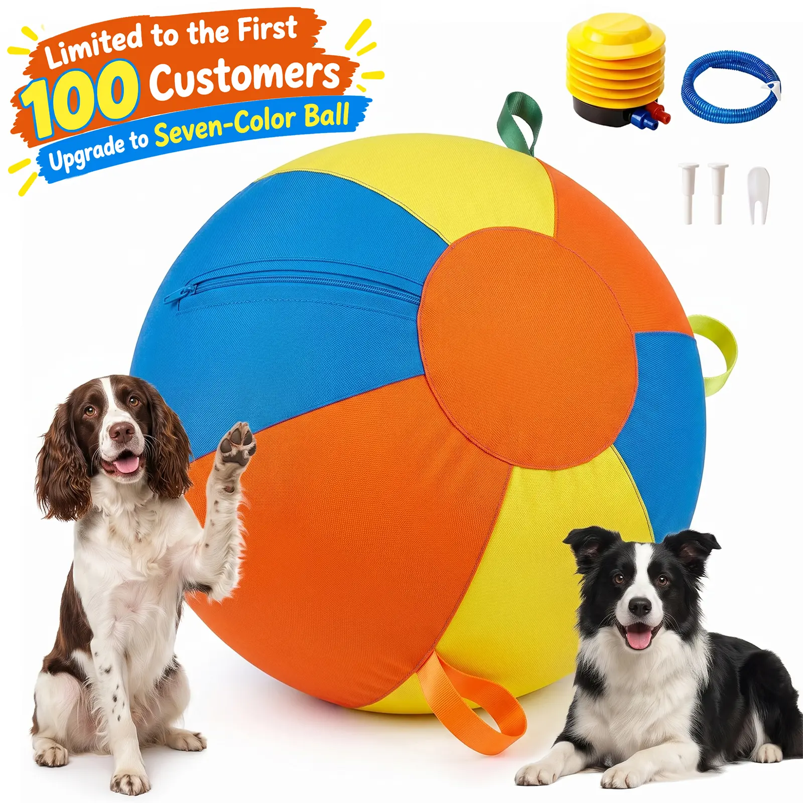 Upgraded Reinforced Herding Ball for Dogs, Interactive Outdoor Training Toy for Australian Shepherd Border Collie，giant pet ball blue heelers,familyfun